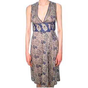 BCBGMaxAzria Cotton Floral Paisley Sleeveless Wrap Dress Size 0